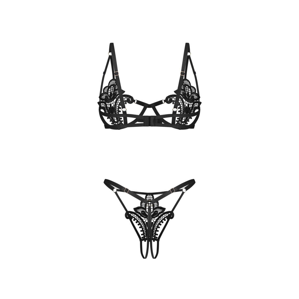 Obsessive - Luise Sublim 2-teiliges Set - Schwarz