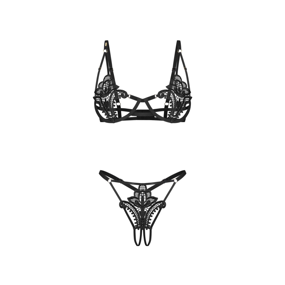 Obsessive - Luise Sublim 2-teiliges Set - Schwarz