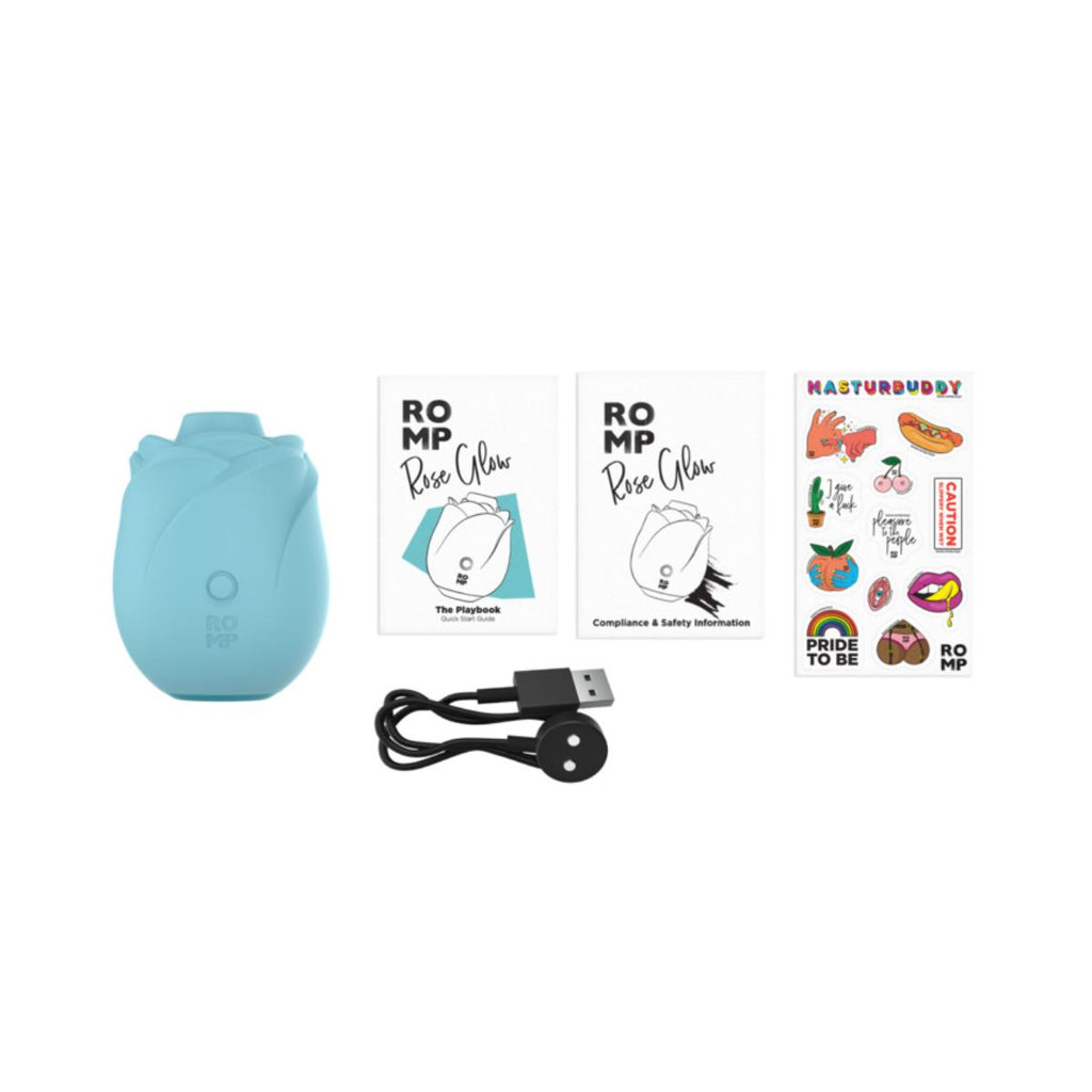 ROMP - Rose Glow Luftdruckvibrator - Glow-in-the-Dark Blau