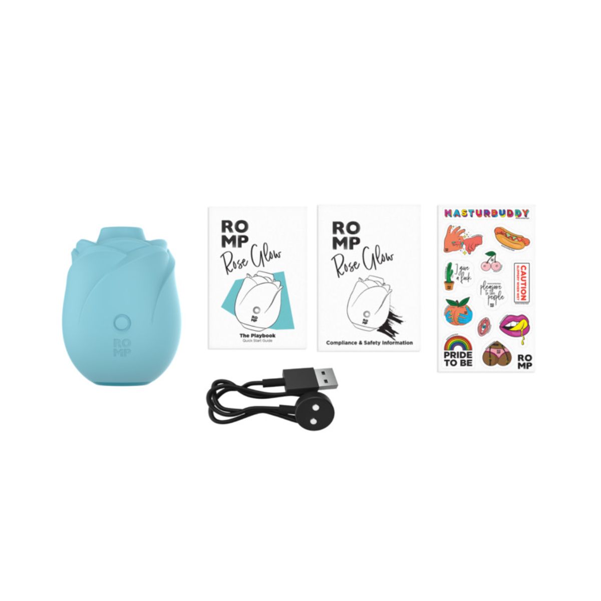 ROMP - Rose Glow Luftdruckvibrator - Glow-in-the-Dark Blau