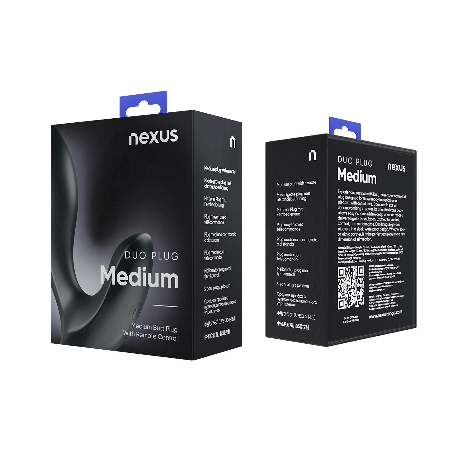 Nexus - Duo Fernbedienung Einsteiger Butt Plug Medium - Schwarz