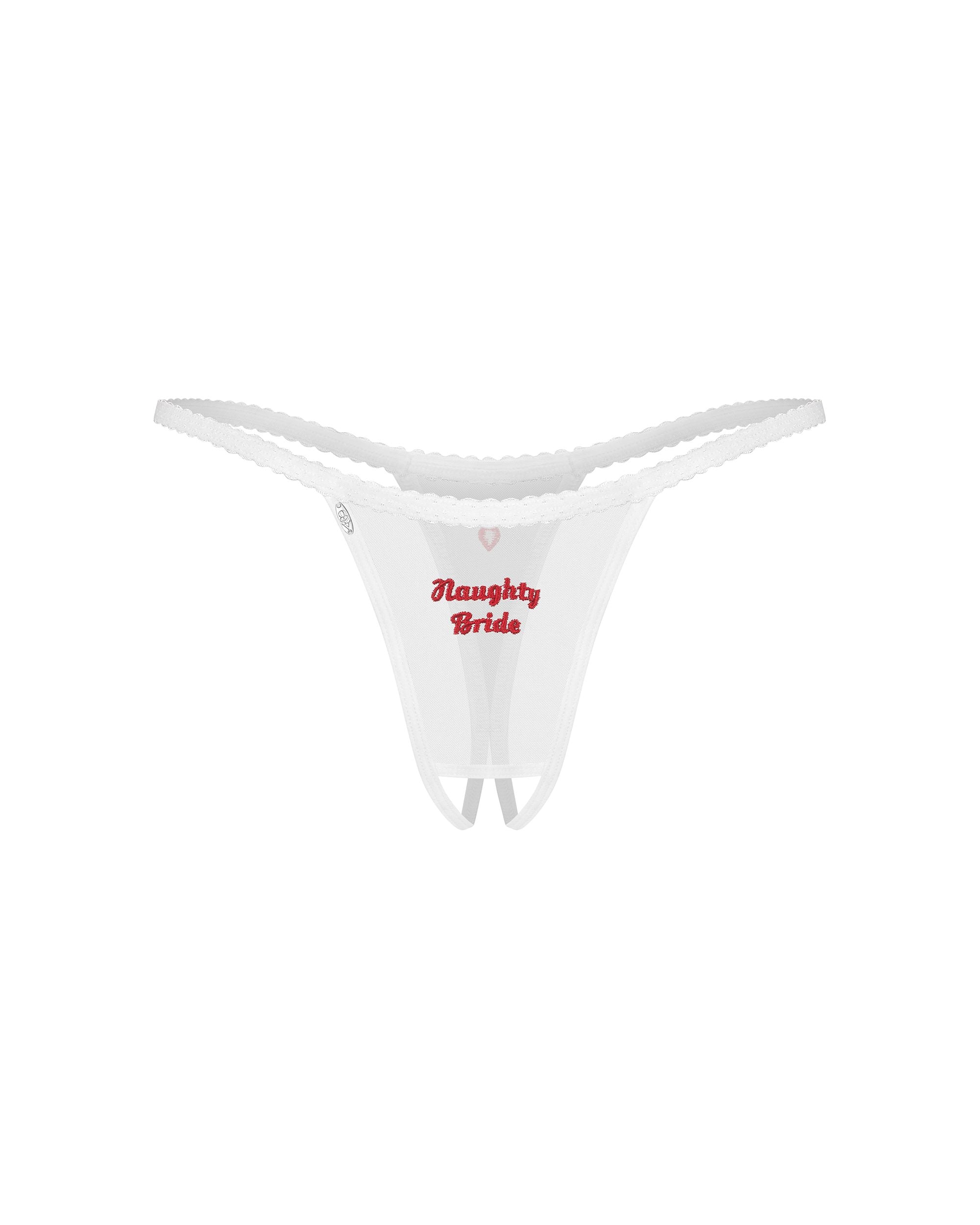 Obsessive - Weddya Bride Ouvert String - Weiß