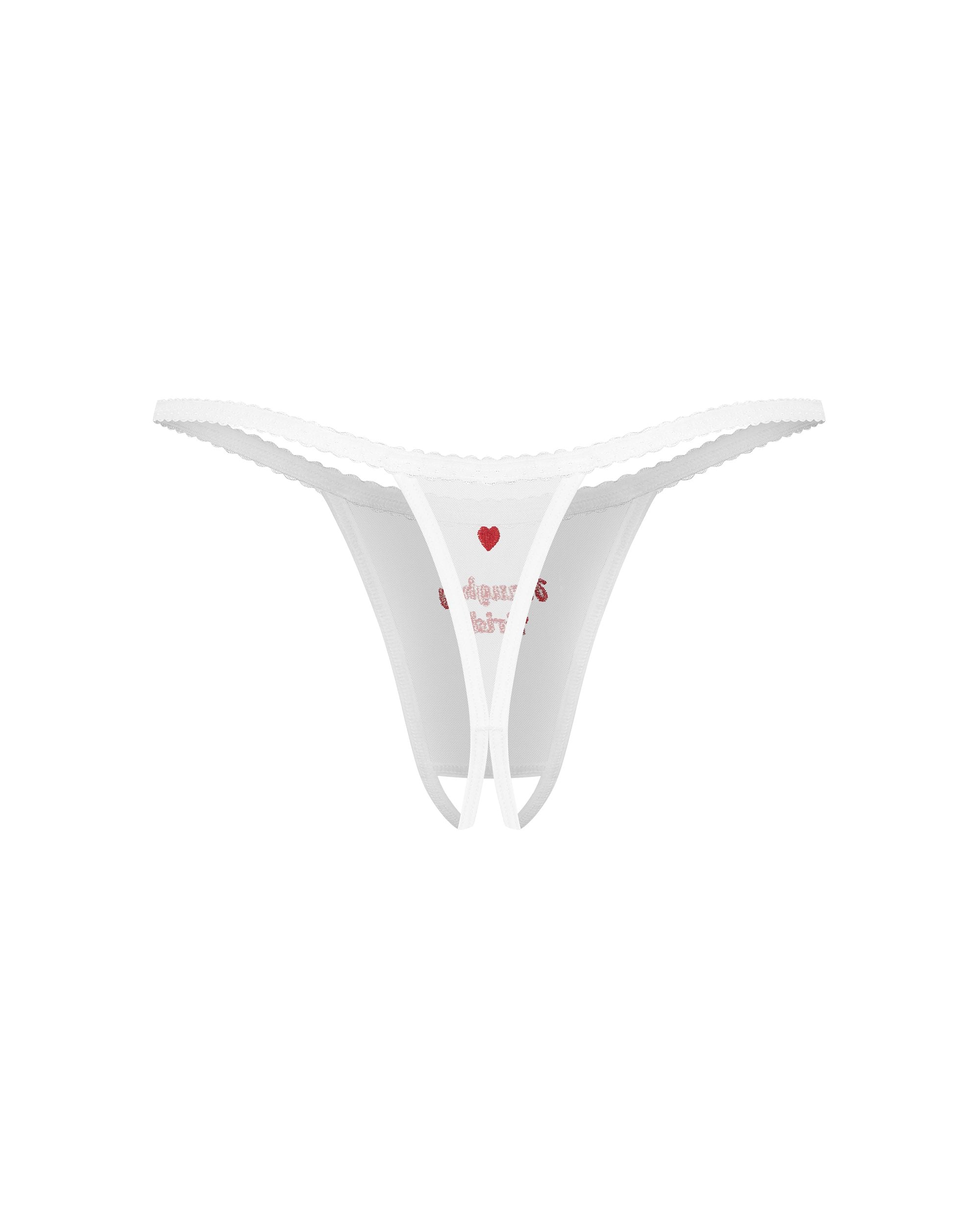 Obsessive - Weddya Bride Ouvert String - Weiß