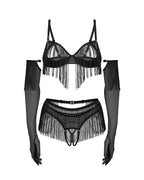Obsessive - Rossay 4-teiliges Ouvert Set - Schwarz