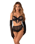 Obsessive - Rossay 4-teiliges Ouvert Set - Schwarz
