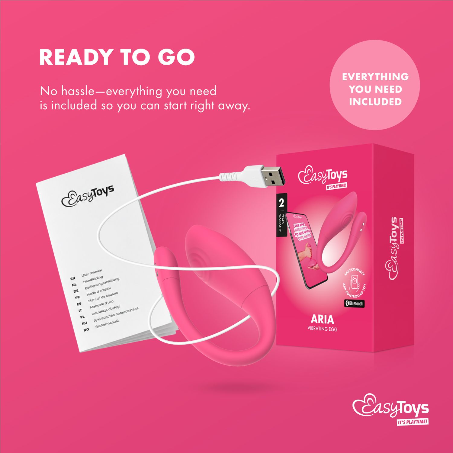 EasyConnect - Vibrations-Ei Aria - App-gesteuert mit Long Range Play