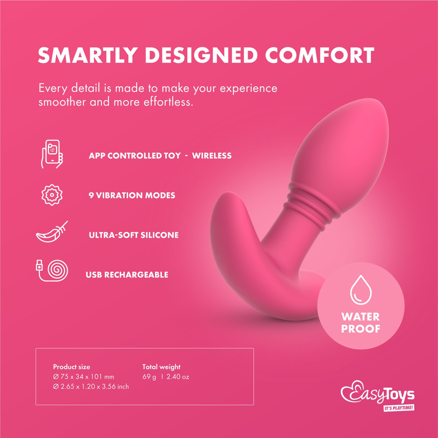 EasyConnect - Vibrierender Analplug Axel, app-gesteuert