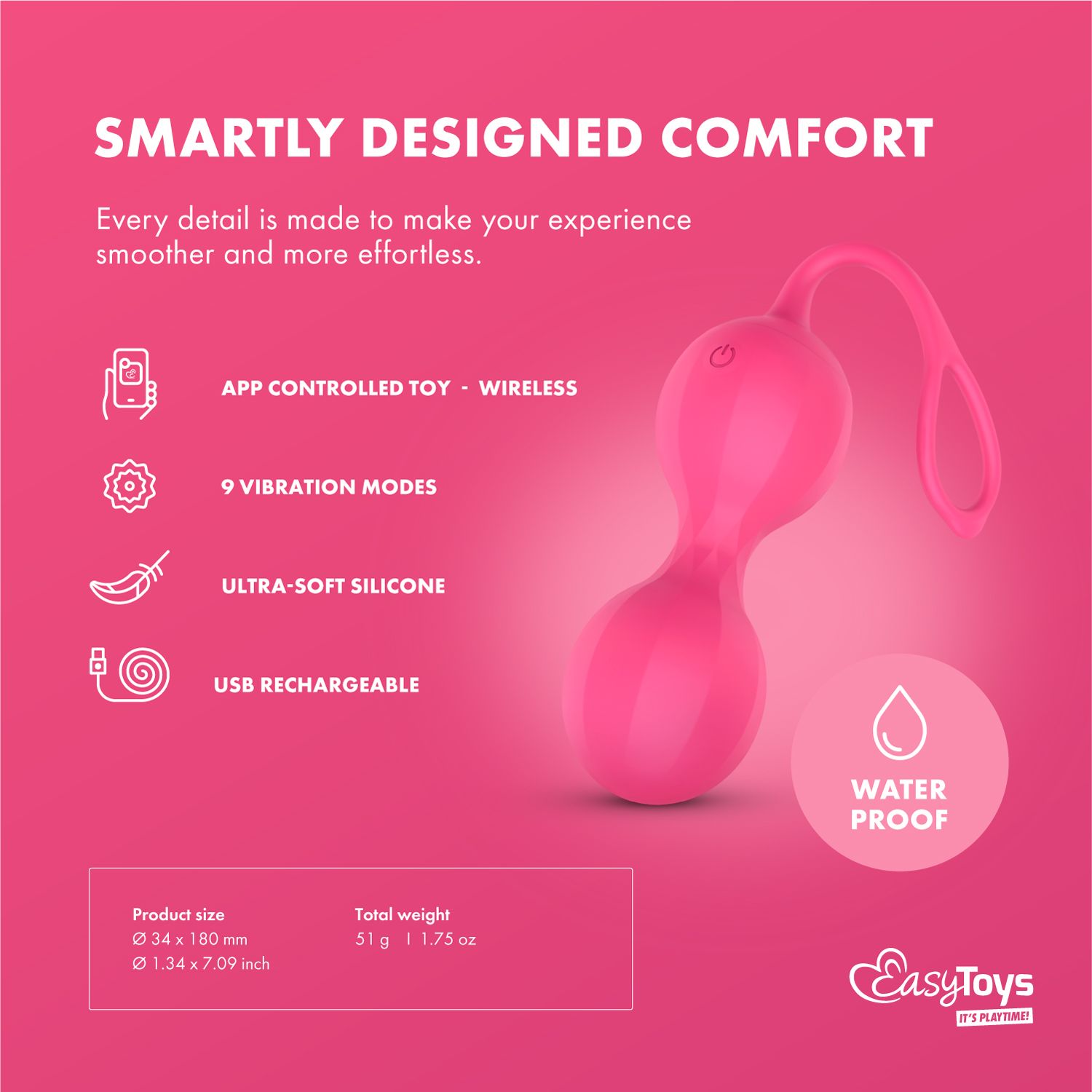 EasyConnect - Vibrierende Kegelbälle Stella, app-gesteuert
